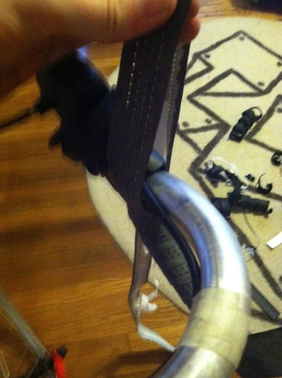 When you get to the brake go up through the inside.