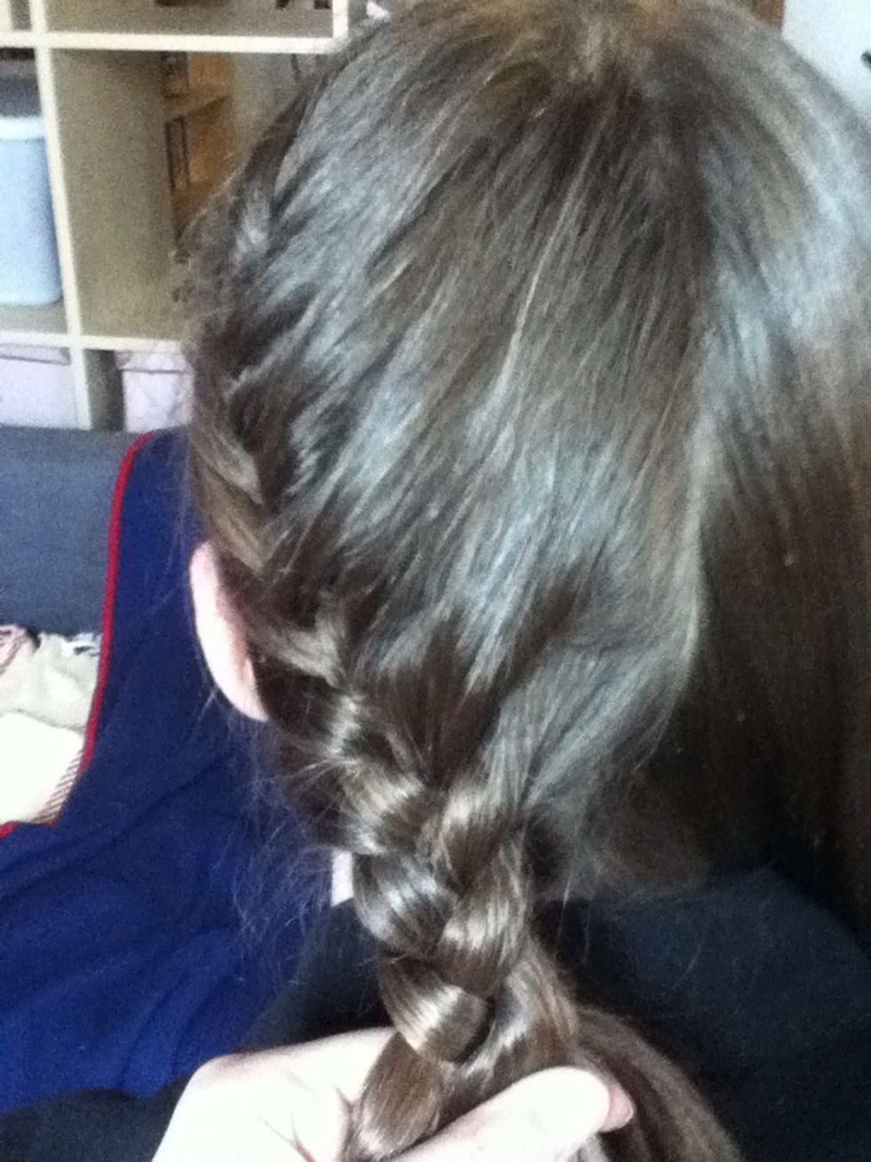 When you get to the nape of the neck, do a regular braid.