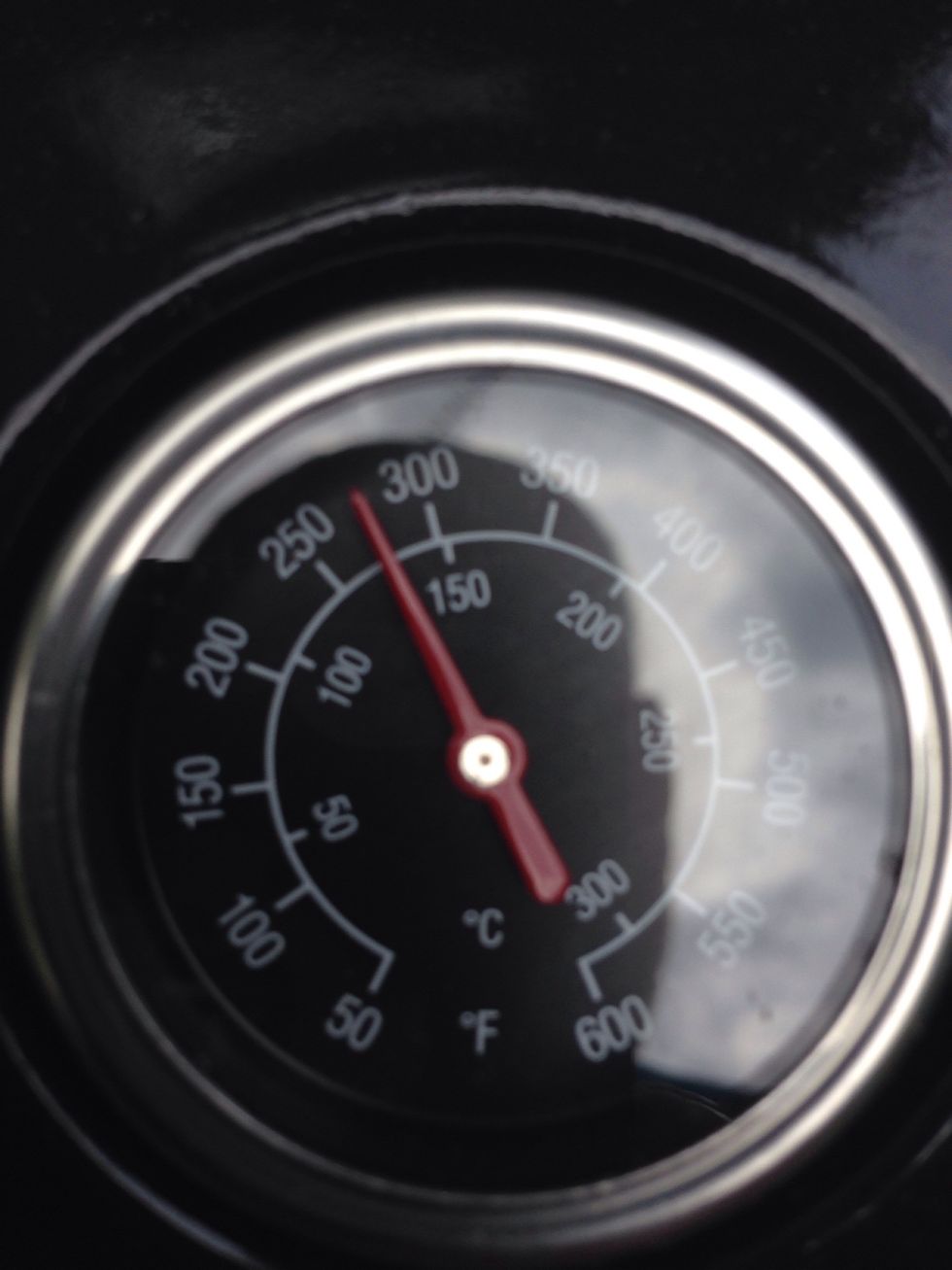 When you get your coals to somewhere between 250-300 F, you're ready. It could take about 45 min to an hour to get them down to this temp. You want to maintain this heat throughout.