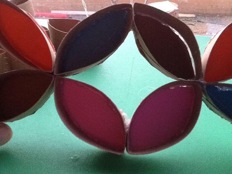 When you glue them together they will have a circle pattern