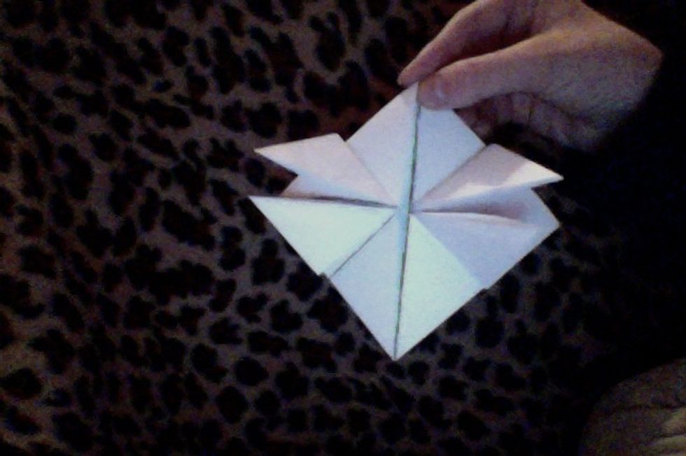 When you have all four corners folded, this is how it should look.