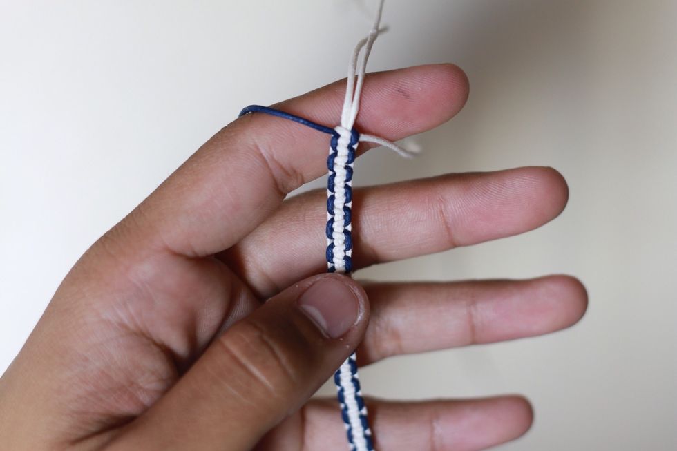 When you have the desired length fold it over like so in the picture above.