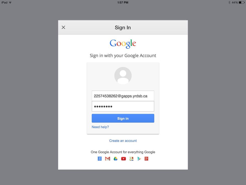 When you have typed it in or if your on the app type in your school username or password.