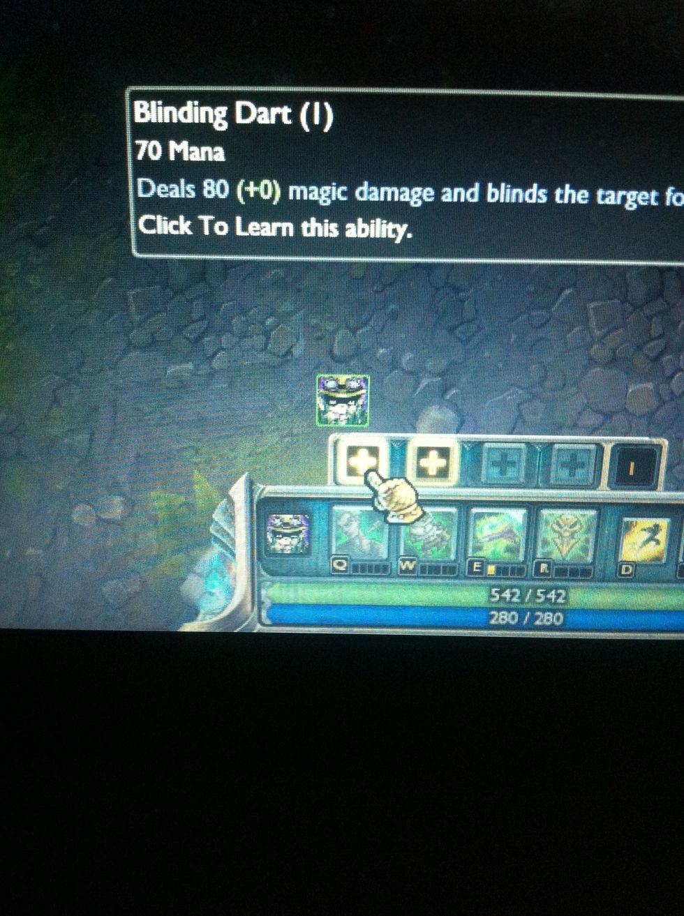 When you kill minions you level up and kan buy your Q! For teemo it's blinding dart who blinds the enemy for about 4 seconds