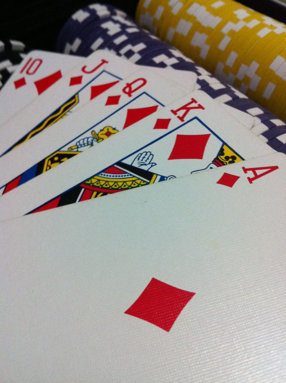 When you look at your cards, try not to tell how strong or how poor your hand are. Keep your "Poker Face"! A hat, headphones and sunglasses will take care of masking your facial tells.