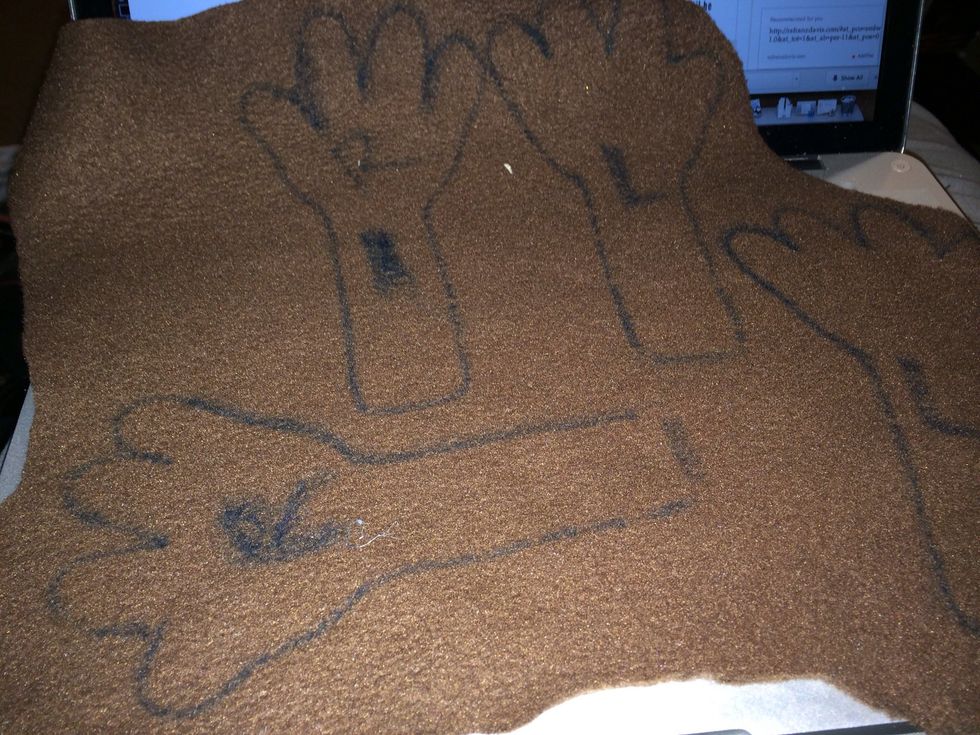 When you make hands, you need to cut out tops and bottoms for each side.