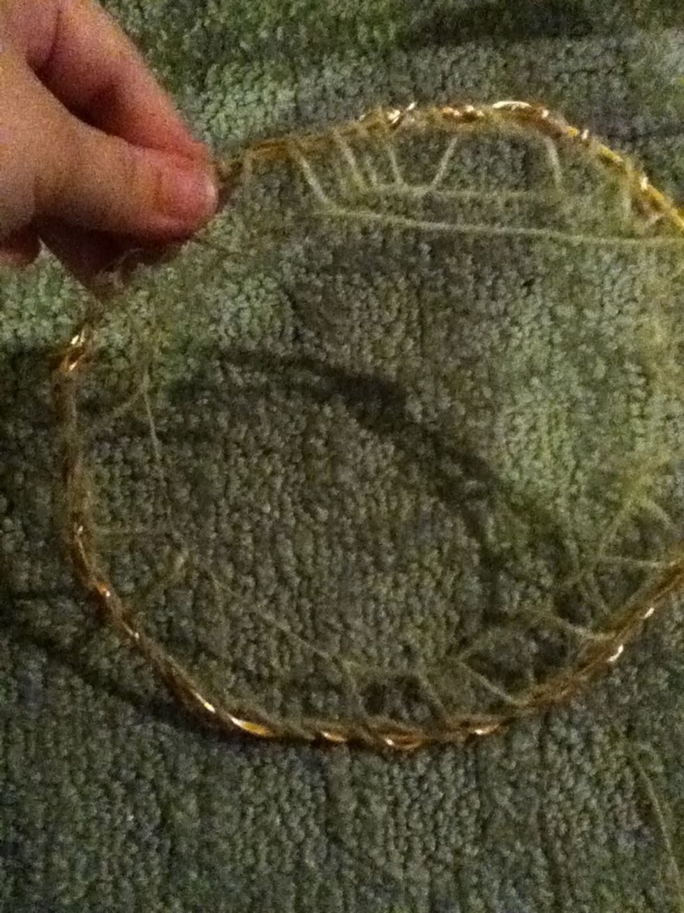 When you pull it tight it should look like this. If you need clarification on all of the weaving, please comment. I'll try my hardest to provide a clearer and more thorough explanation.