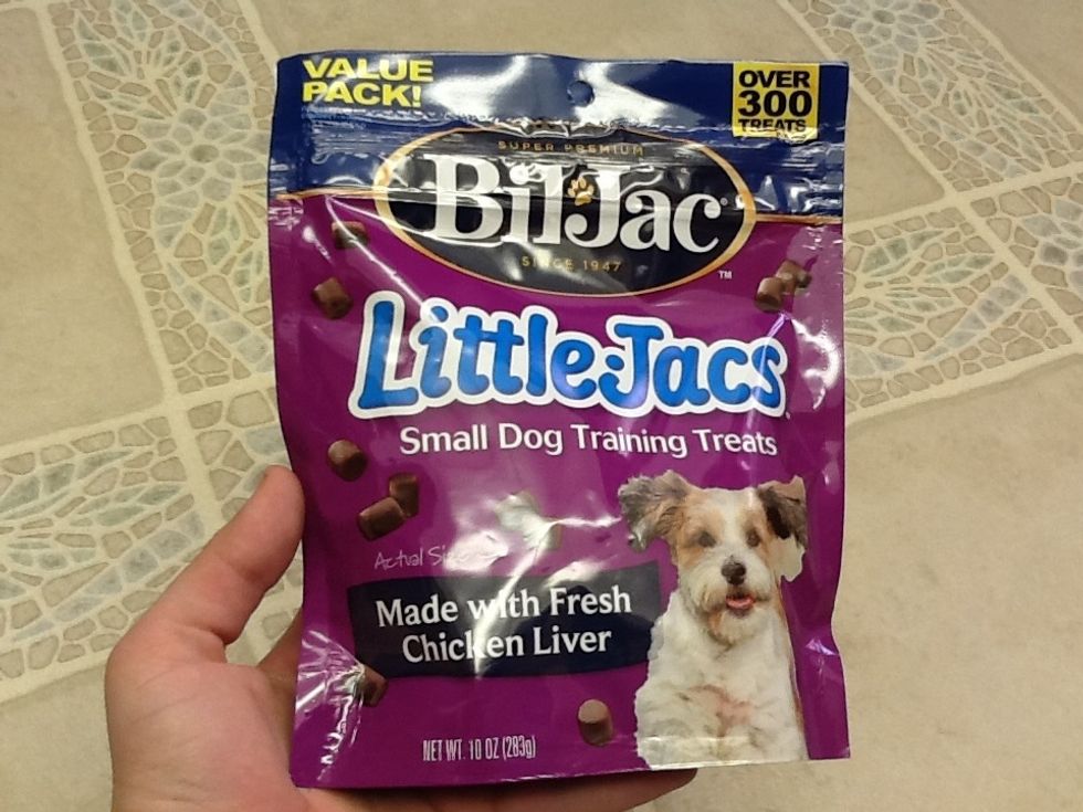 When you put your dog in the kennel, you can give them a few treats! This is one kind of treat that we give our dog.