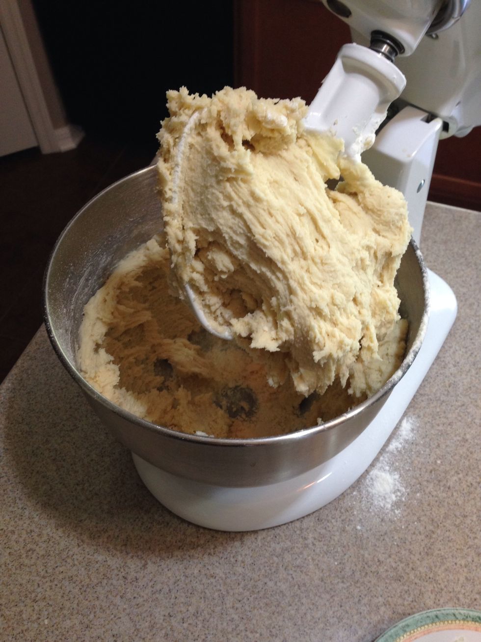When you're done mixing all of the ingredients, the dough should look like this