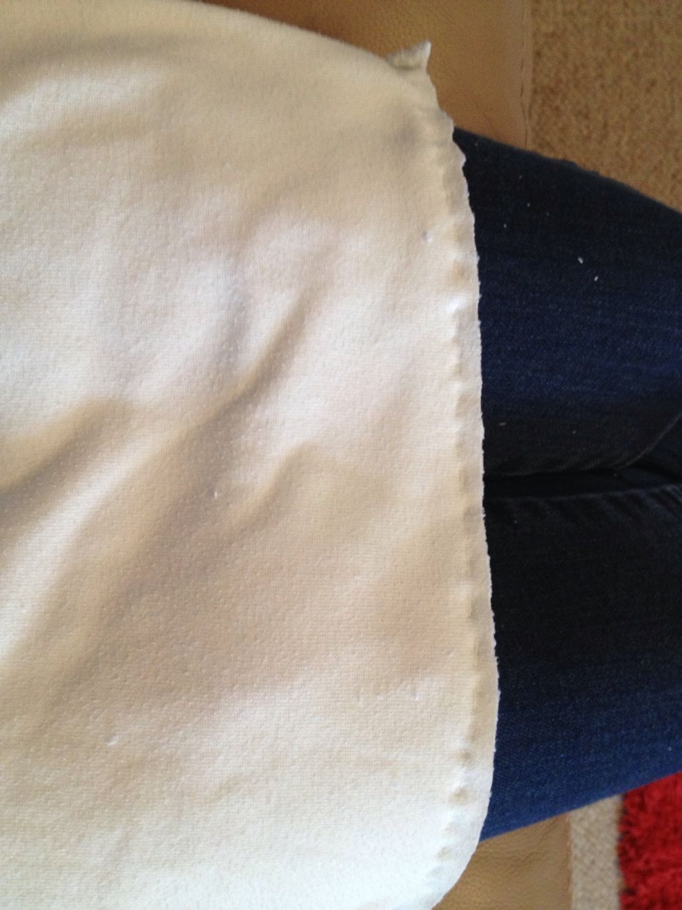 When you're done remove pins and trim the edge to make it a bit neater