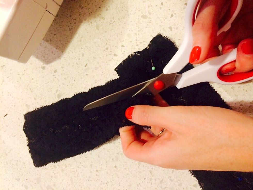 When you're done sewing the crotch, just cut off the excess fabric.