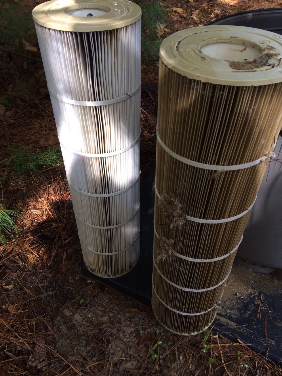 When you're finished the first filter this is what it should look like. Do this for the remaining filters replacing them after you've cleaned them