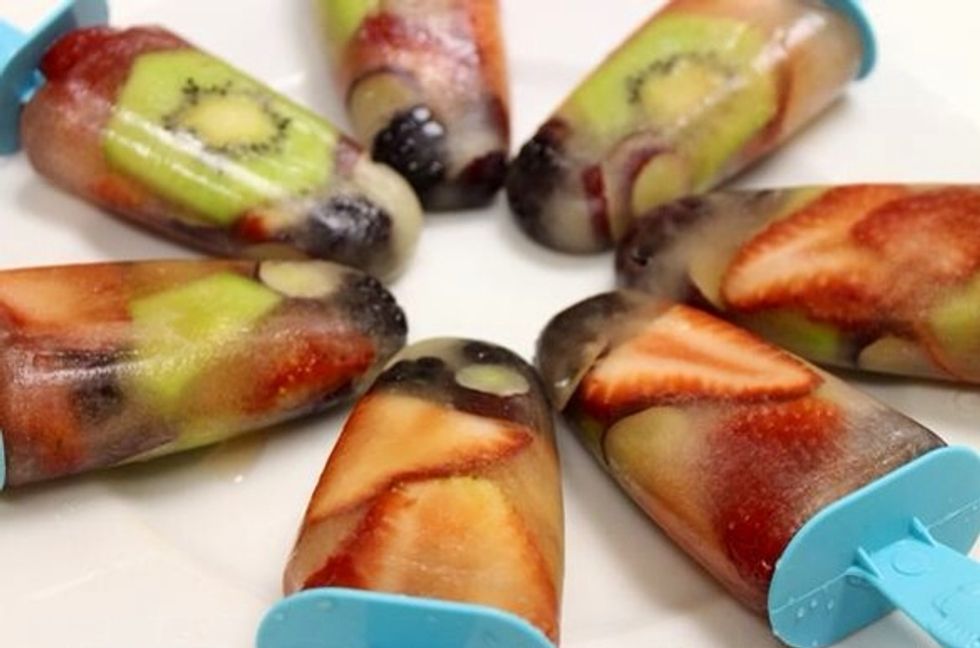 When you're ready to serve, run the popcycle molds under hot water for a few seconds to loosen the treat. Enjoy!