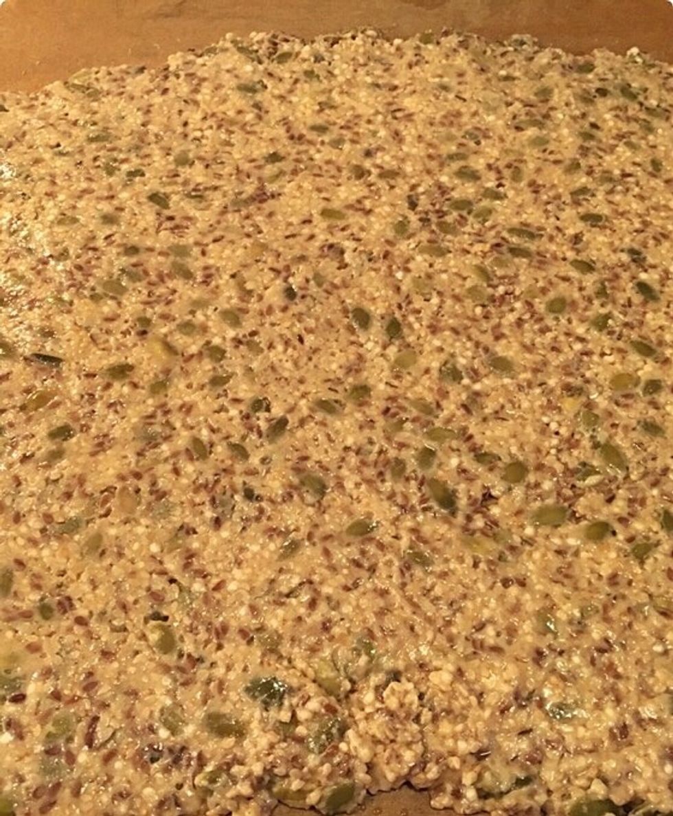 When you're satisfied with the thickness remove the upper parchment paper..