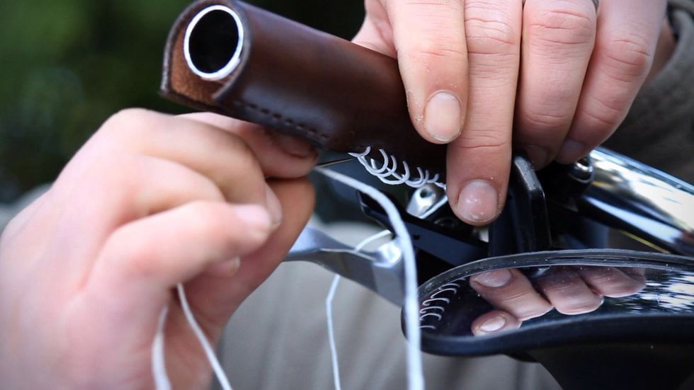 When you're stitching, let it stay loose, we'll come back and tighten it at the end.