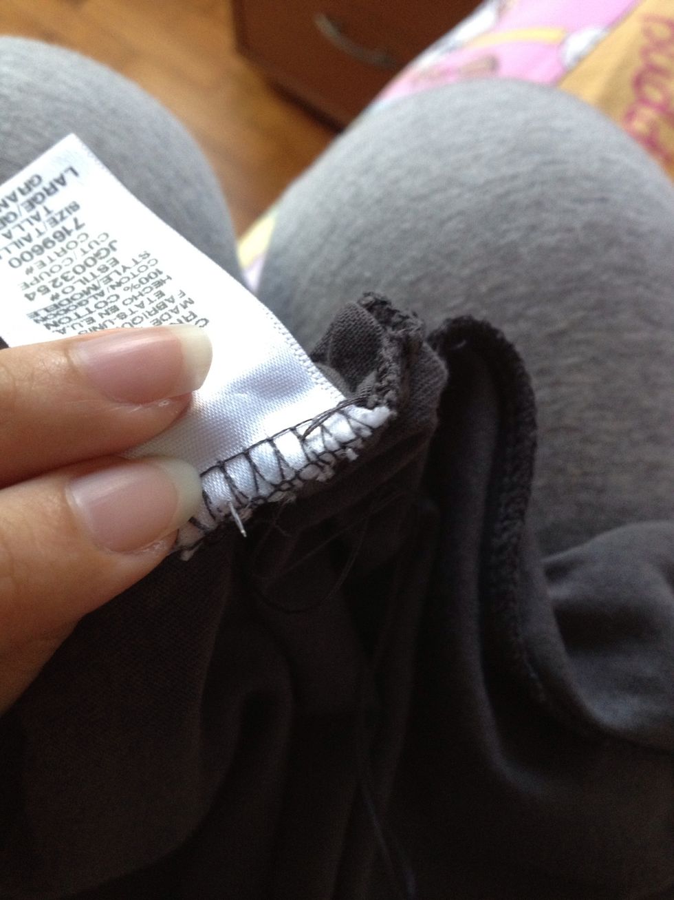 When you reach the clothes tag, do an evenly spaced stitch as per normal.