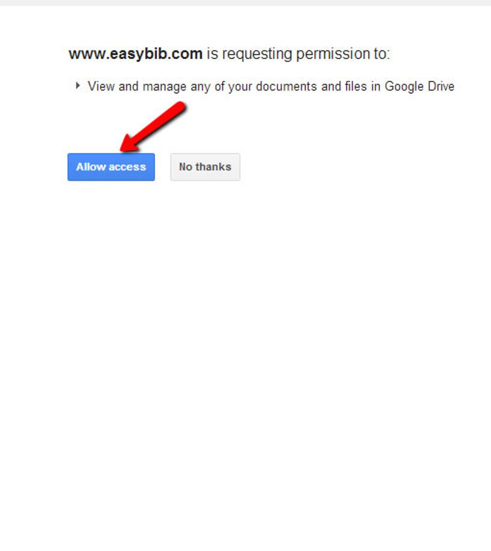 When you save it to Google Drive you will need to grant access. (select allow access)
