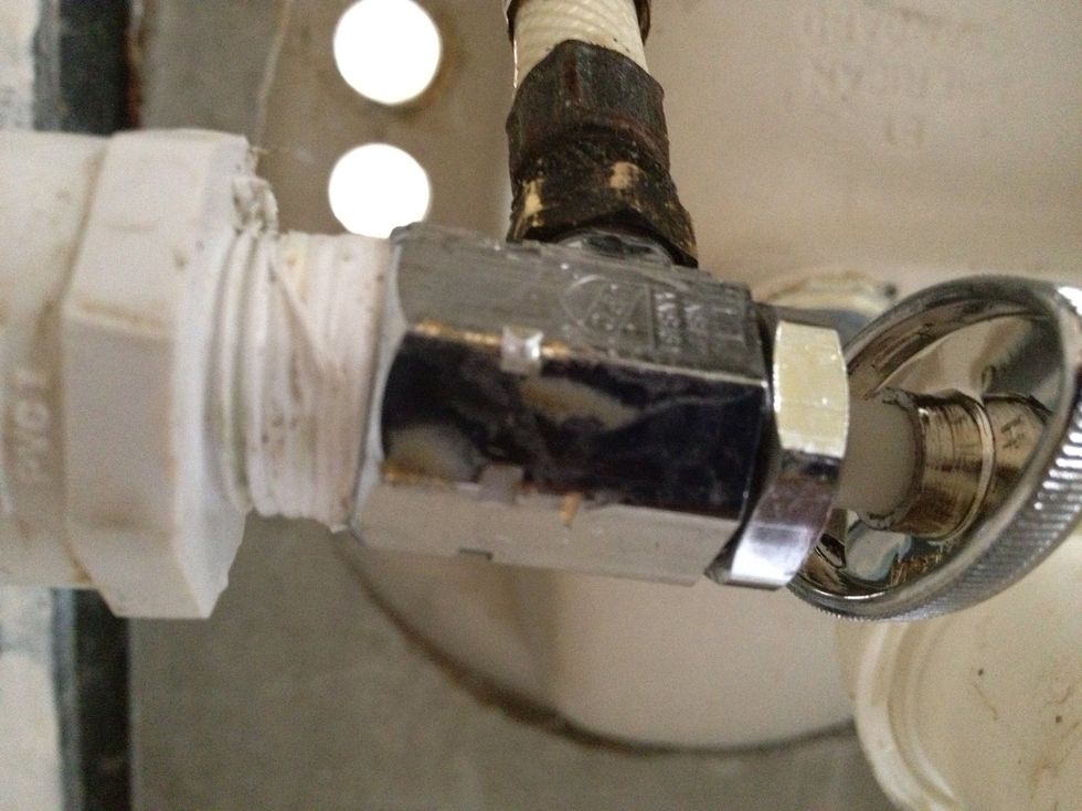 When you screw the valve onto the PVC pipe, be careful not to cross-thread it. Metal is harder than PVC & will cut through it. Also, Teflon tape around the threads makes it harder to line up threads.