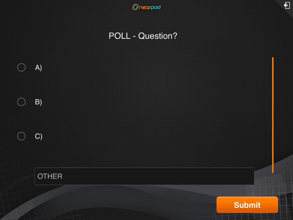 When you share a Poll, Quiz or Q&A with your students, the question and the answers must be provided orally or written on the board. This is how they will see the activity.