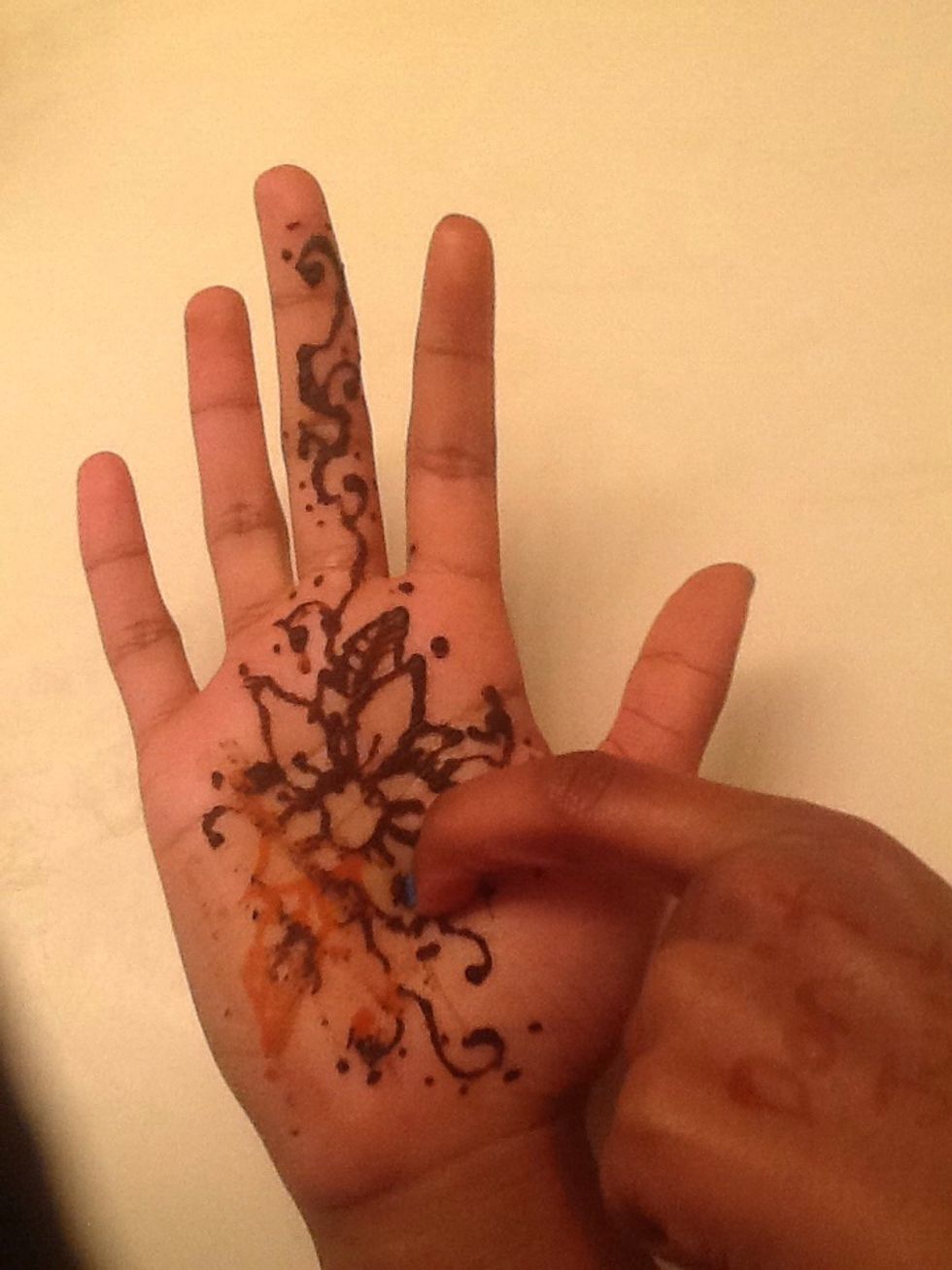 When you start to see cracks in the ink, scratch it off. It's okay if there are places where it isn't dry.