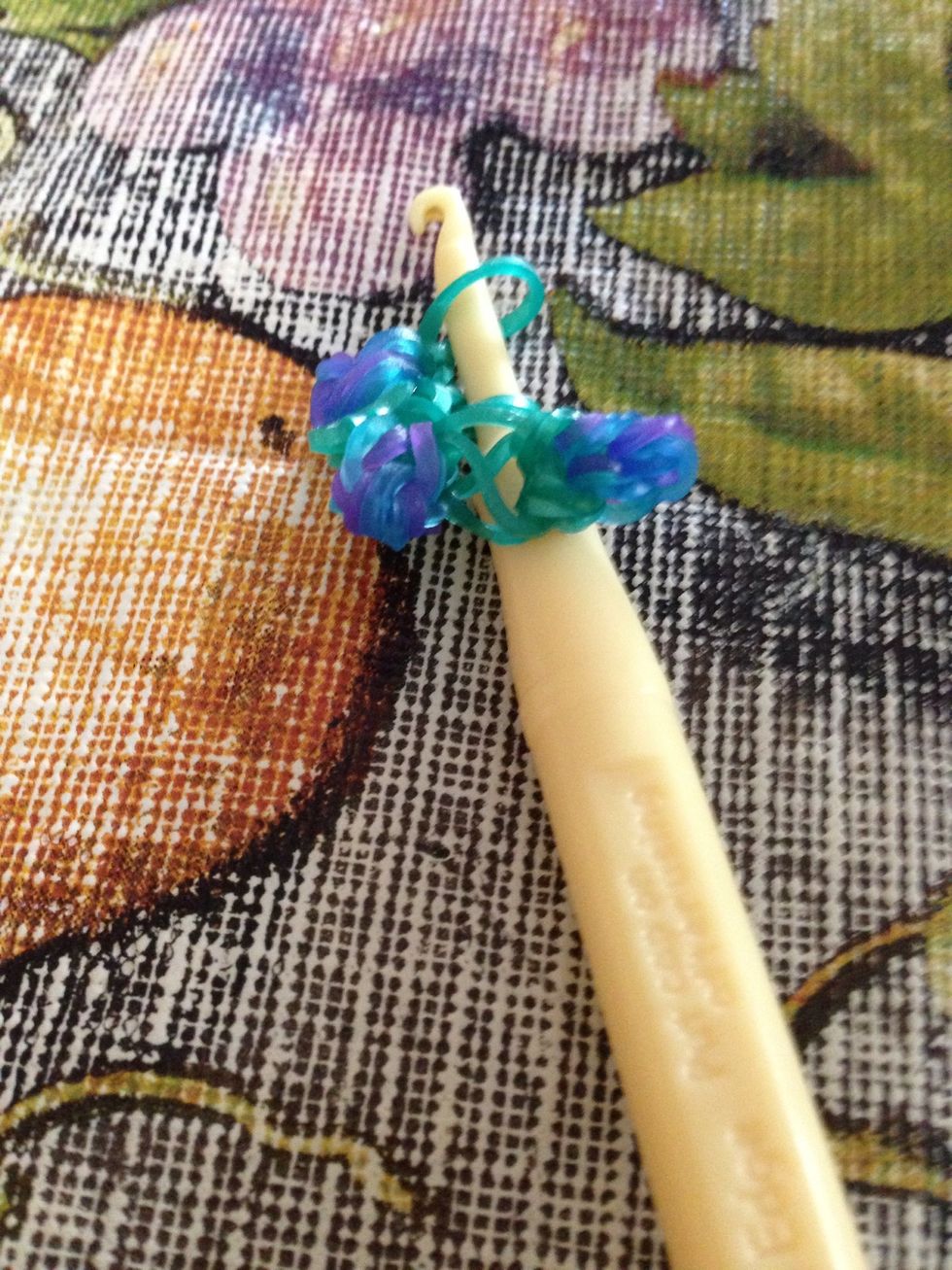 When you take it up it will be just a chain of roses but you need to create a slip knot