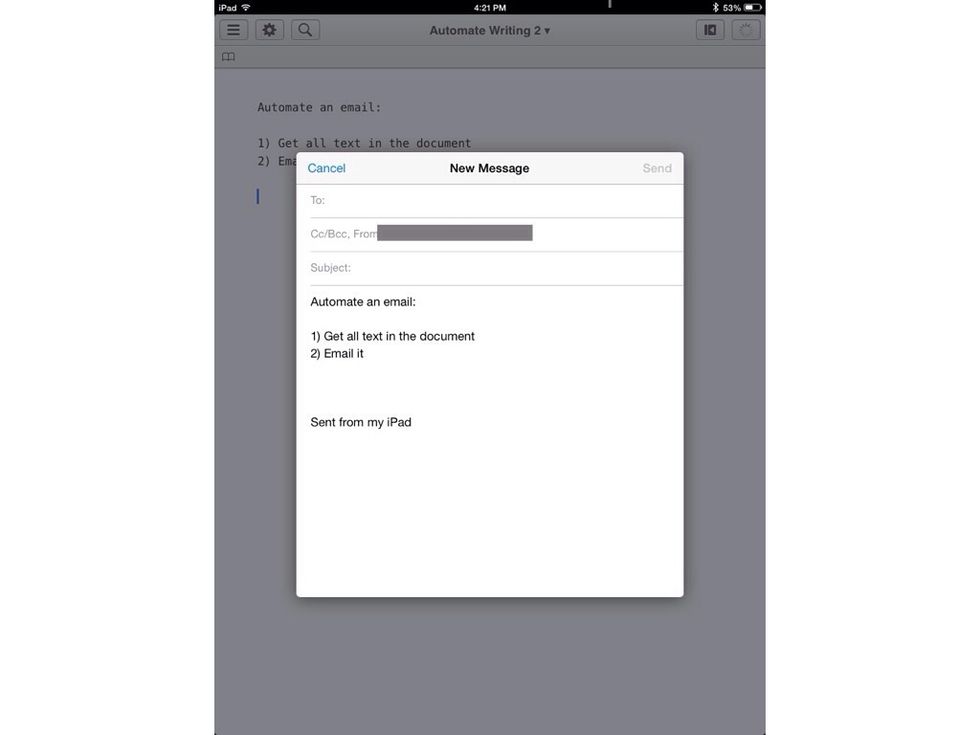 When you tap your workflow this will happen: