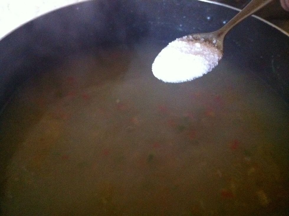 when you think water to content ratio comes to normal soups and content is well cooked..add salt