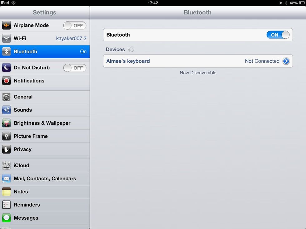 When you turn your Bluetooth on it will begin looking for devices to connect with