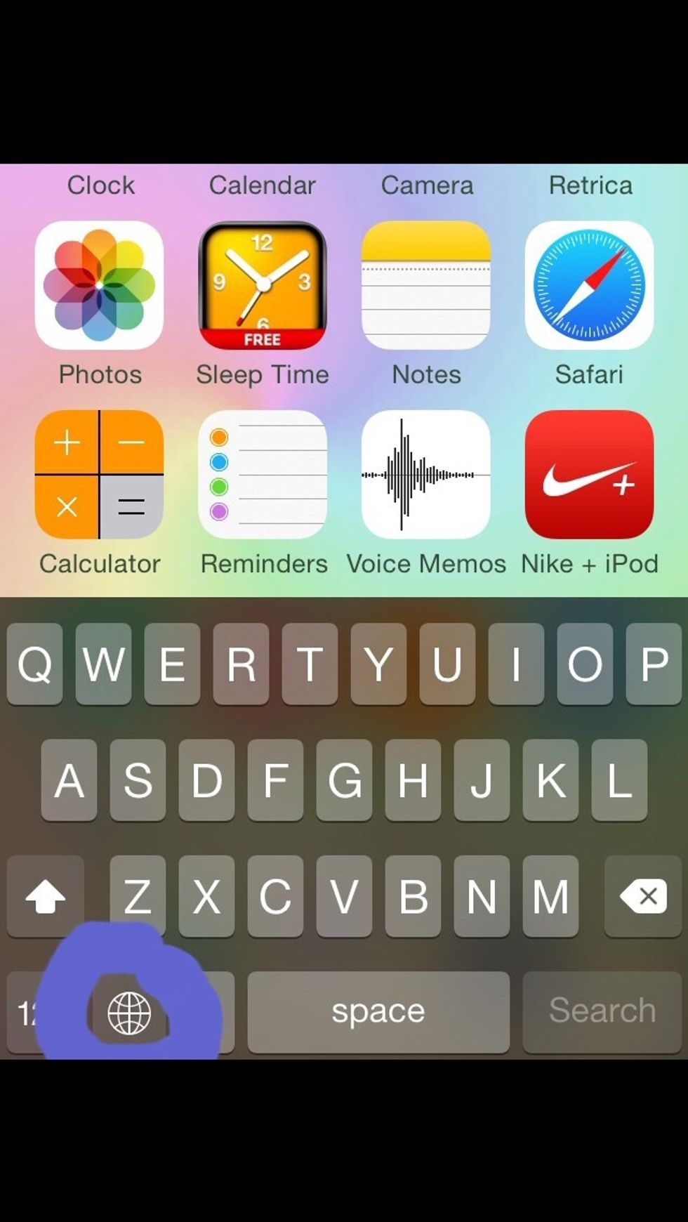when you use it click the globe