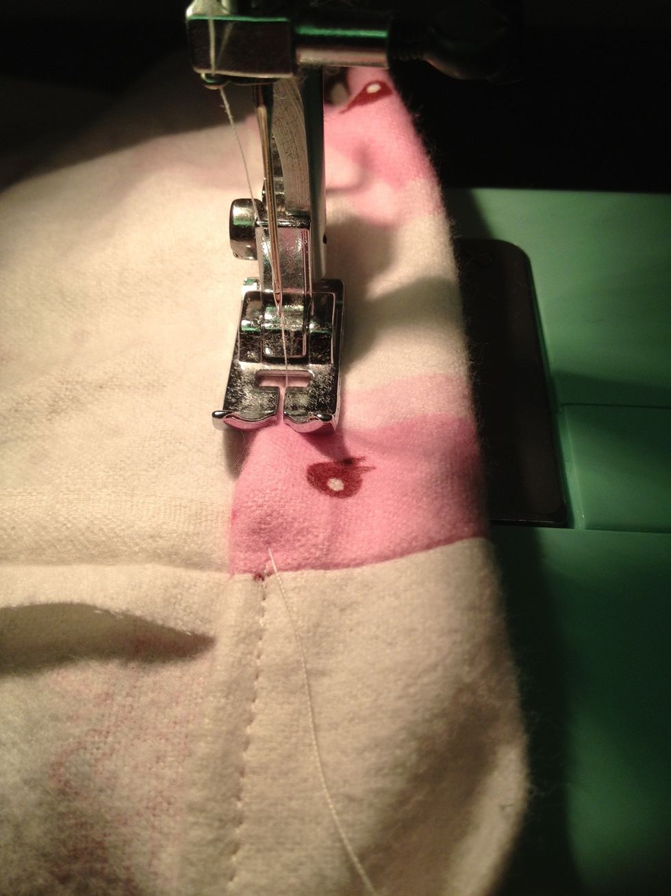 When you've almost sewn all the way around the waist circumference, stop an inch before you meet the start of your seam.