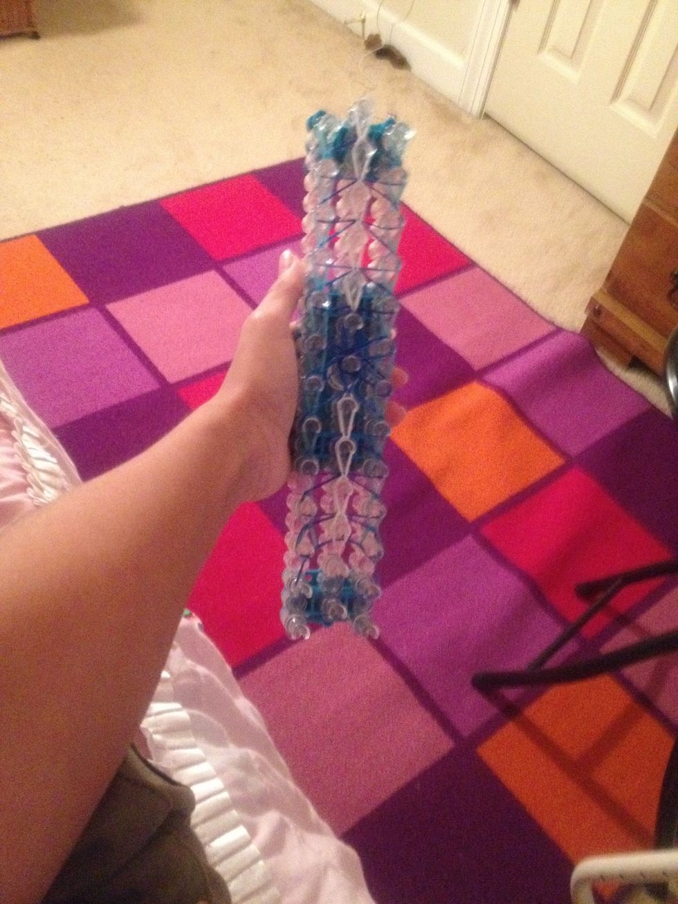 When you've finished hooking all the rows, it should look like this.