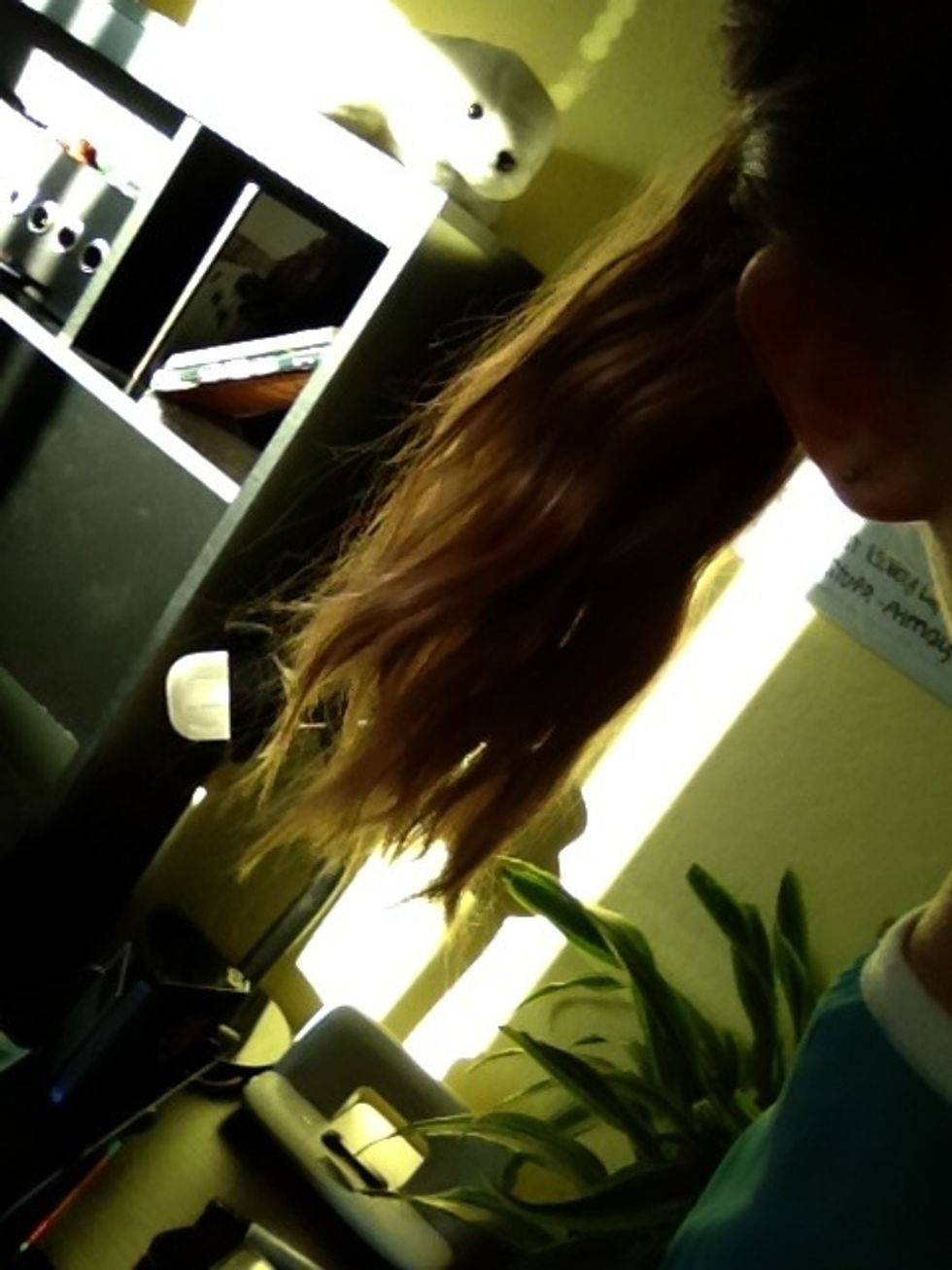 when you wake up, take out the bun and the braid. your hair should look like this.