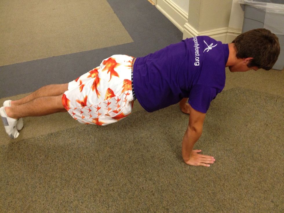 When your back is straight, push