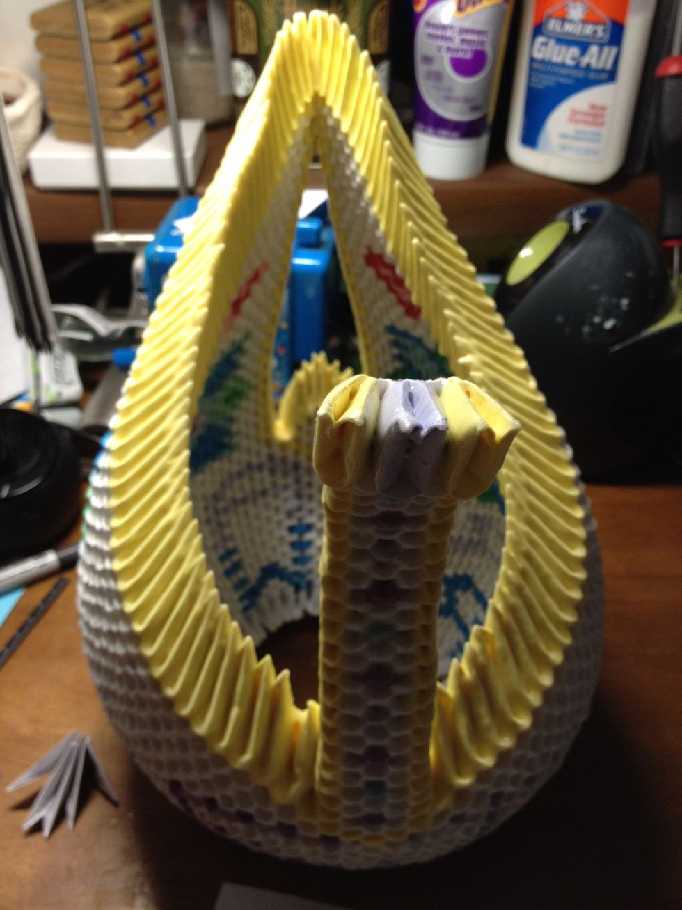 When your base is high enough, you can start building the wings/head/tail.