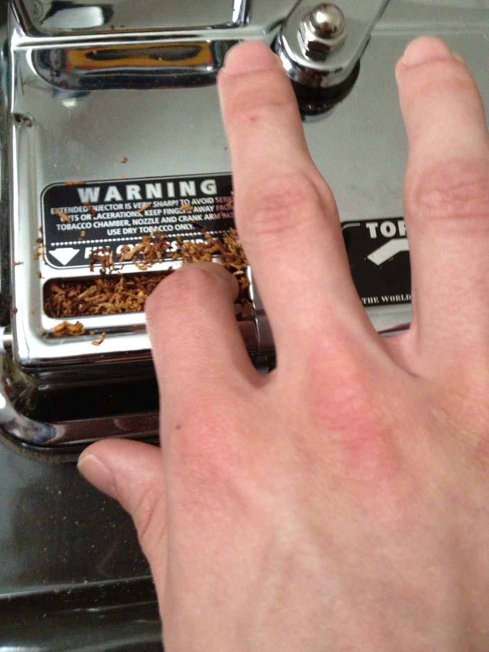 When your done packing it in make sure the right corner is to the stopper inside the chamber.