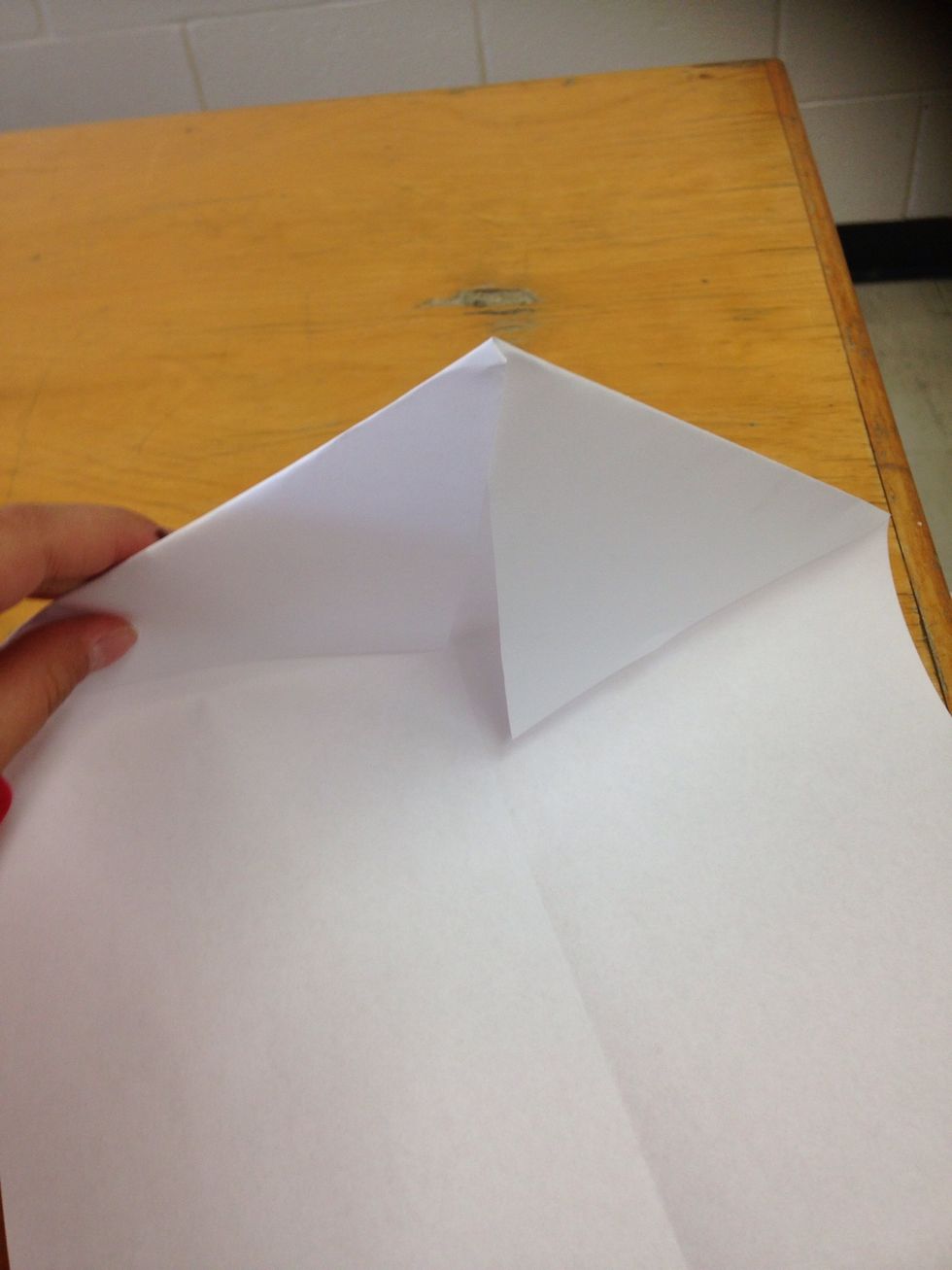 When your done the previous Step fold the triangle down to make it look like the next photo.