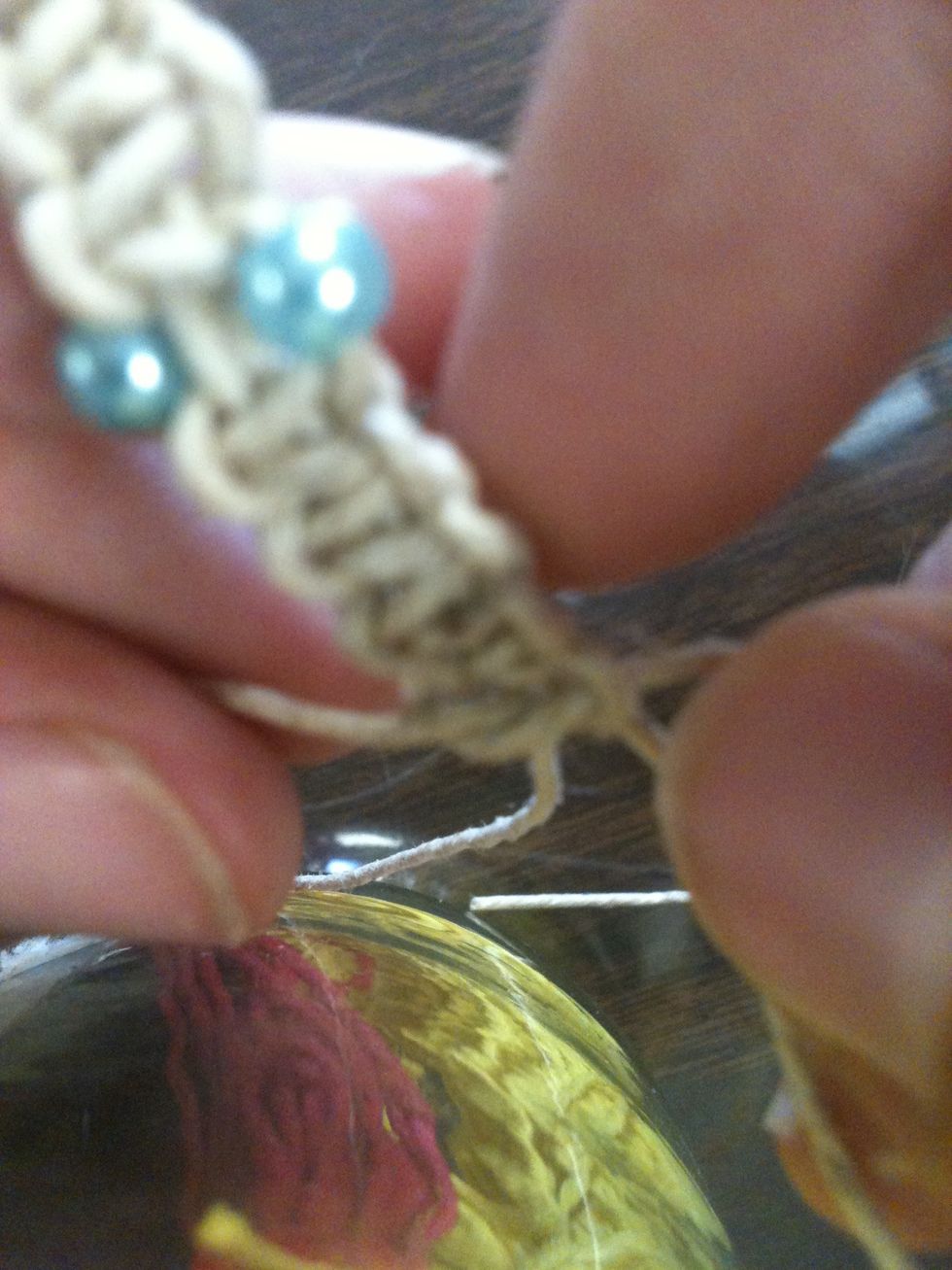 When your done tie a simple knot over the string.