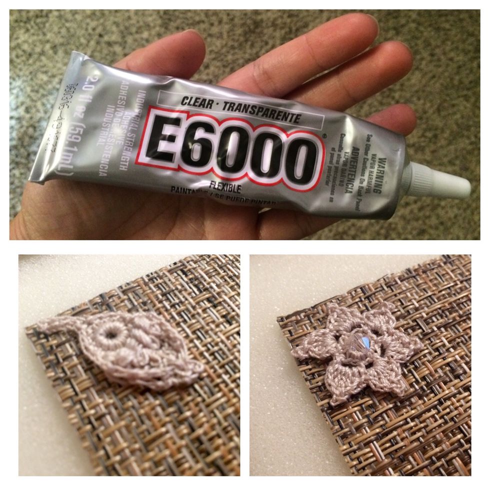 When your embellishments are ready for gluing (and dry, if you washed them), arrange them as desired on your coasters. Use the E6000 to affix them to your placemat squares.