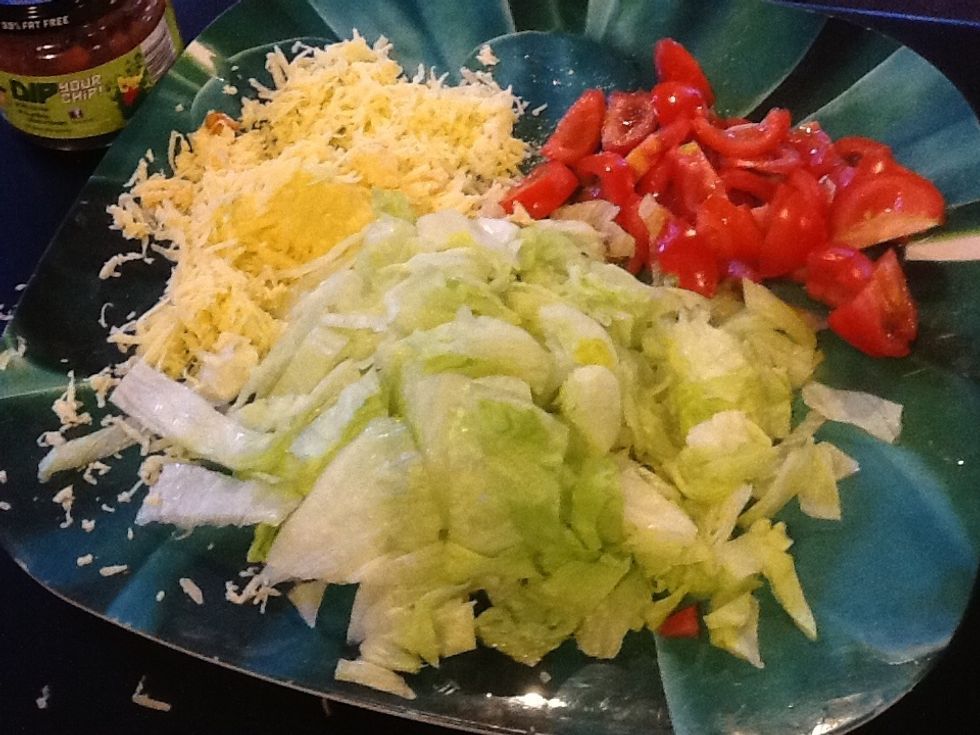 When your finished chopping and grating out the salads on the table.