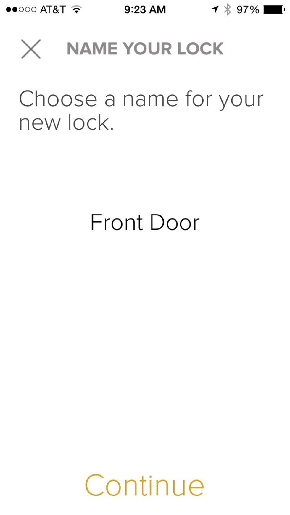 When your lock is discovered you'll be able to give it a name.