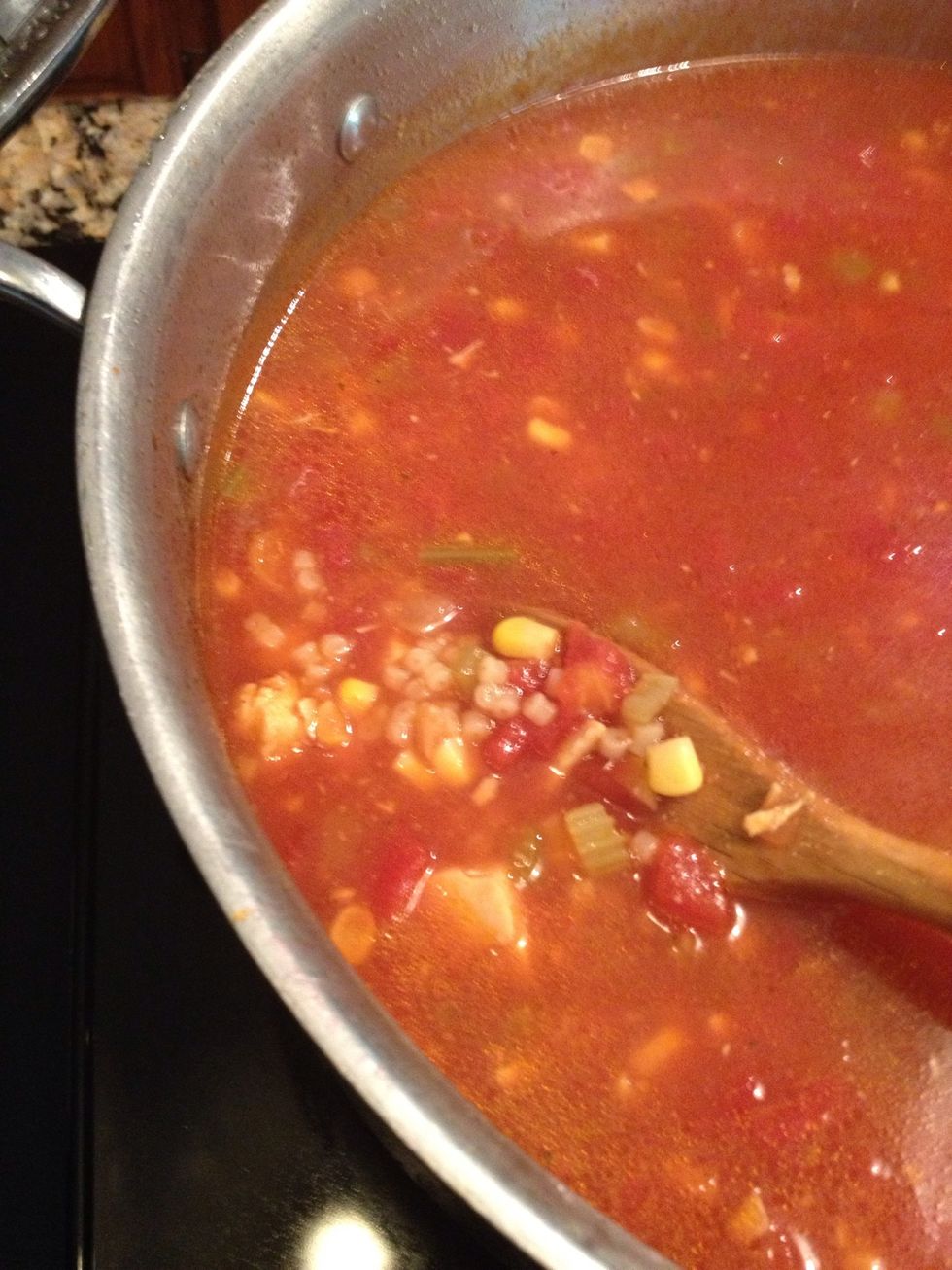 When your soup is ready, turn heat off and add the pasta. If you continue to boil..the pasta will soak up all your broth. Be careful the pasta is COLD when added and soup is turned off