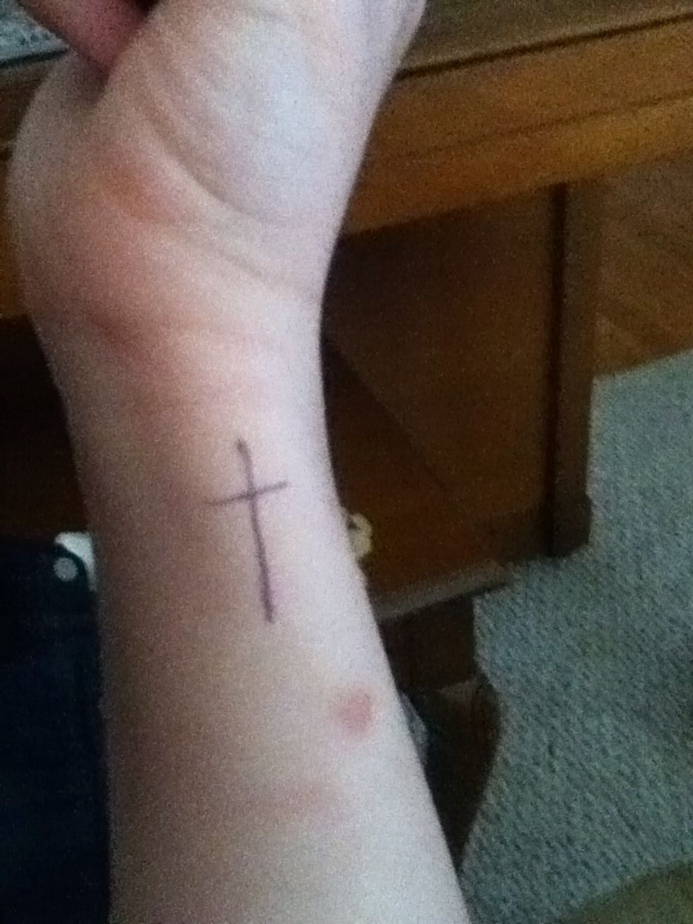 Where ever you want the tattoo to be I would draw in pen what you want so it's easier