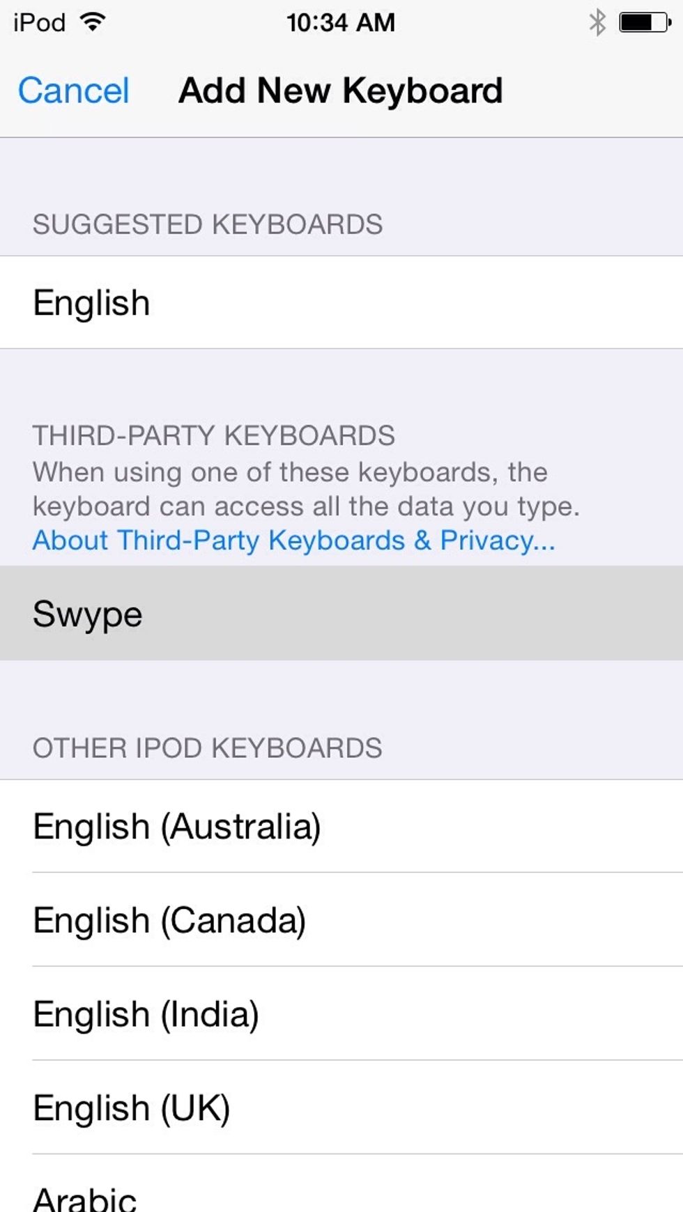 ... where you should see Swype! Tap it.
