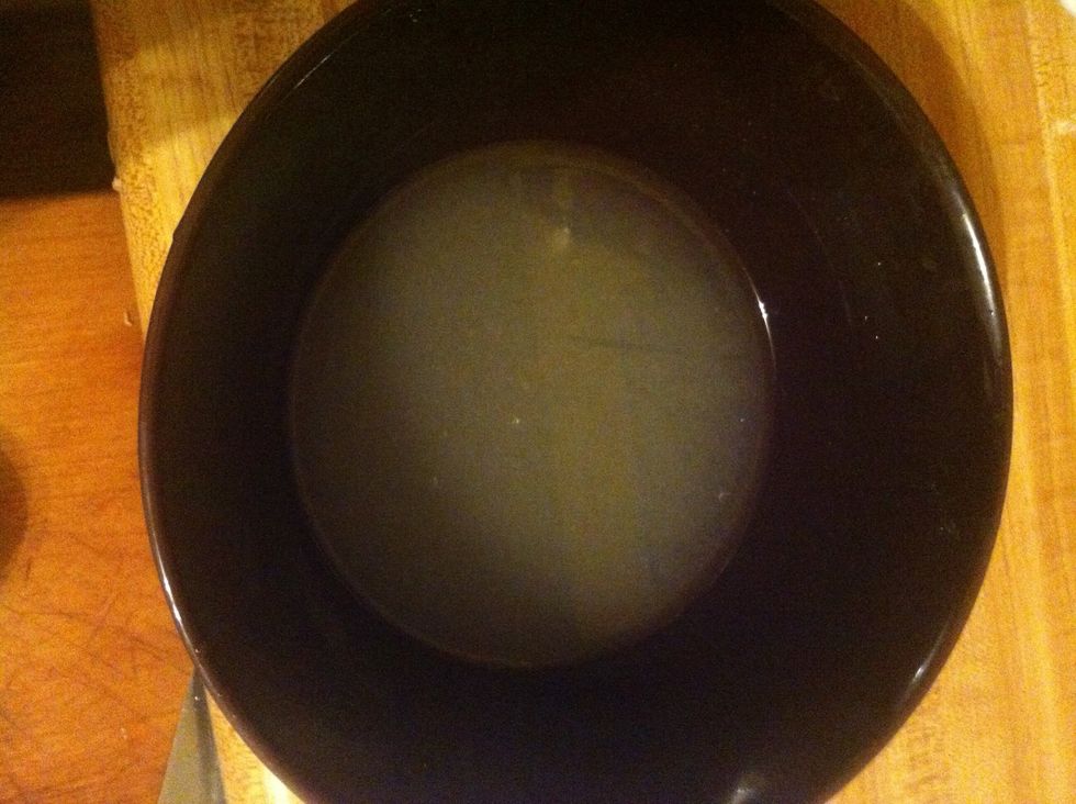 While baking the base, grab the two lemons and cut in half. Juice the lemons, allowing for the juice to fall in a bowl. If any seeds fall in, make sure to take them out! :)