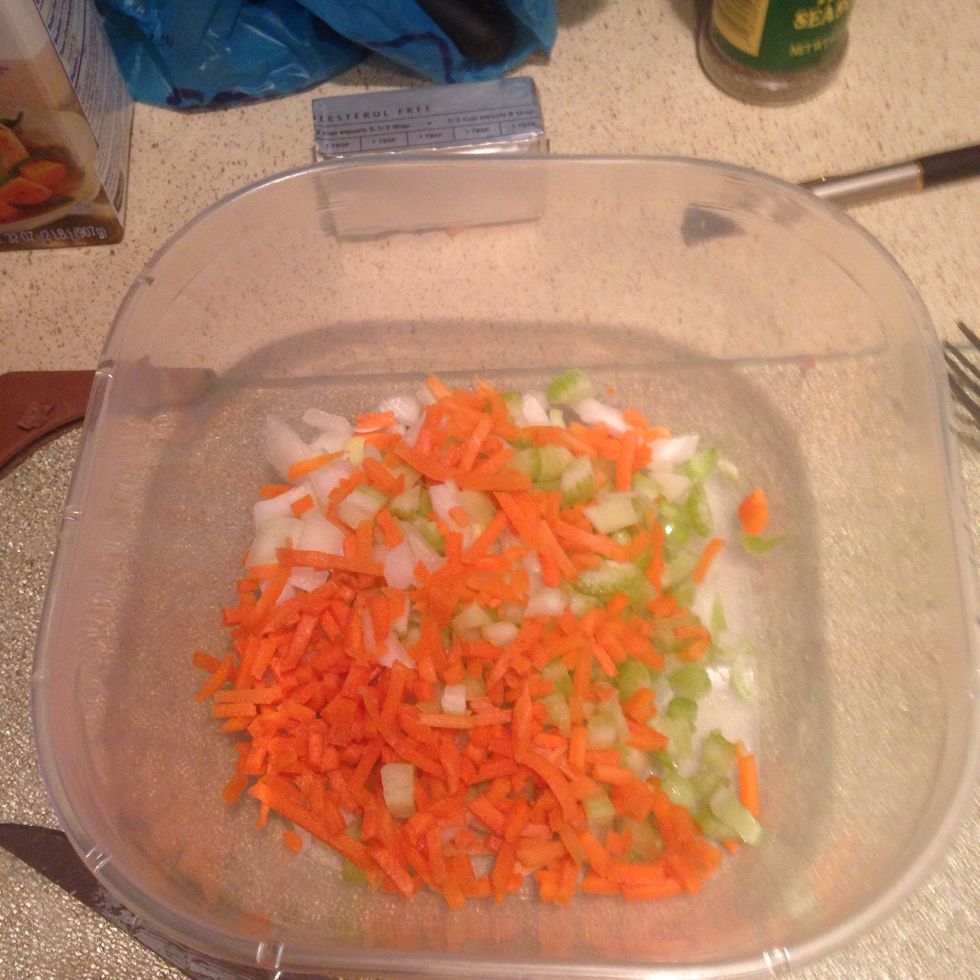 While beef is browning chop up your carrots , celery , and onion