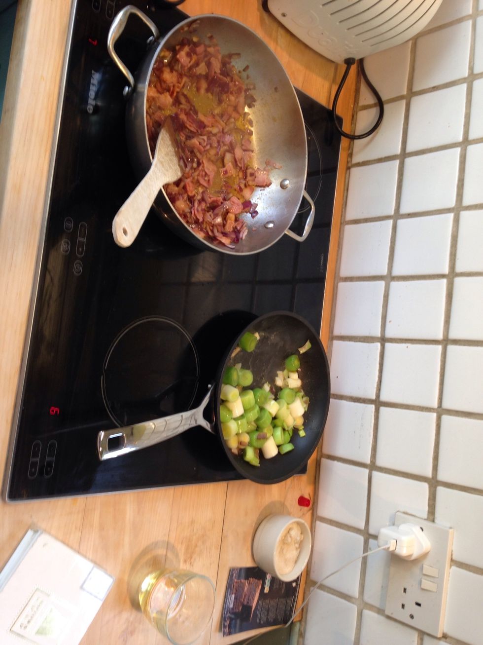 While cooking the leaks make sure they don't brown - if they do take off the heat, they should be done