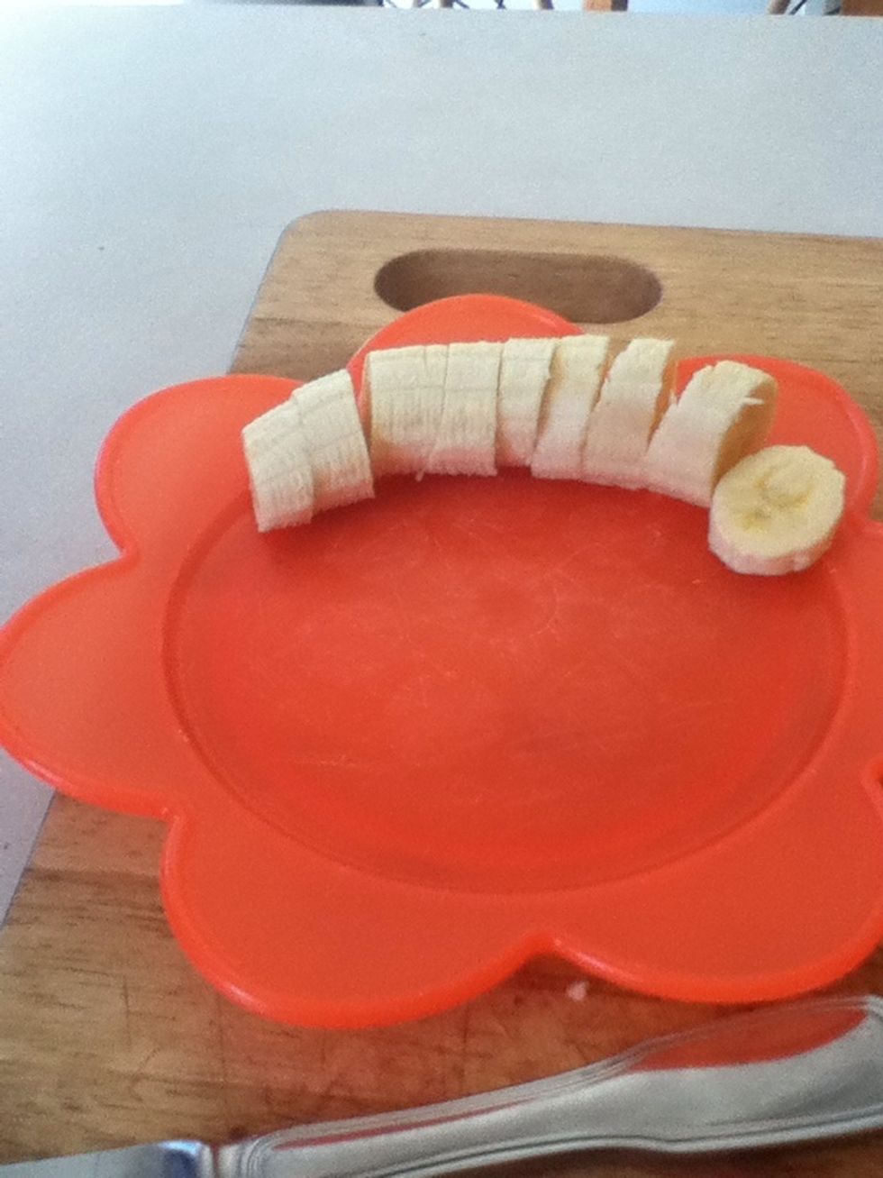 While freezing the ice chop up some banana