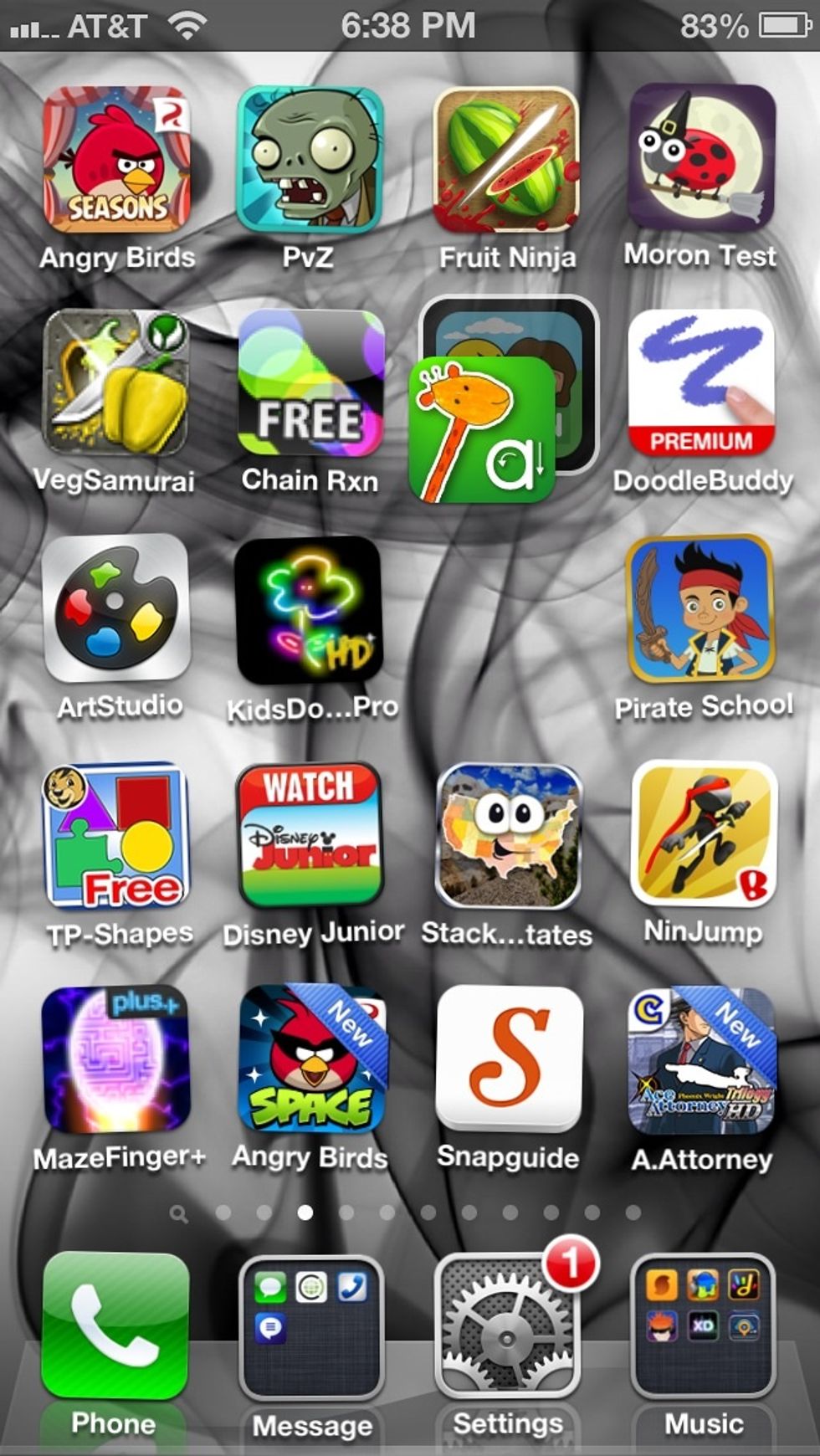 While holding the first app on top of the second app a black space will open up.