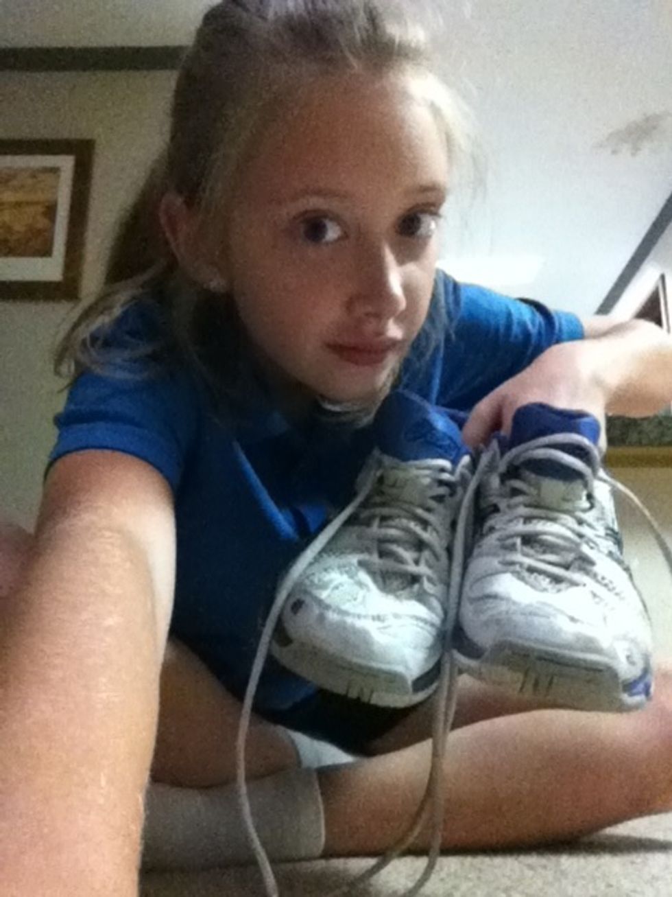 While I wait for my toast to cook I put my shoes on