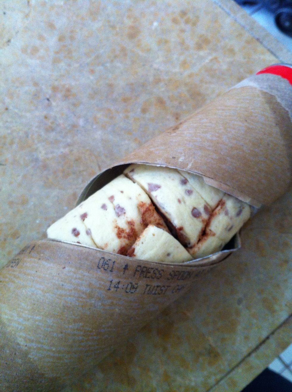 While its heating up, open your cinnamon buns....